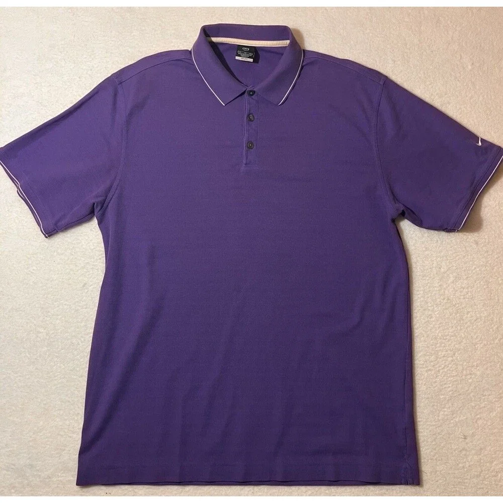 Nike Dri Fit Polo Shirt Mens Size XL Purple Golf Short Sleeve Pullover